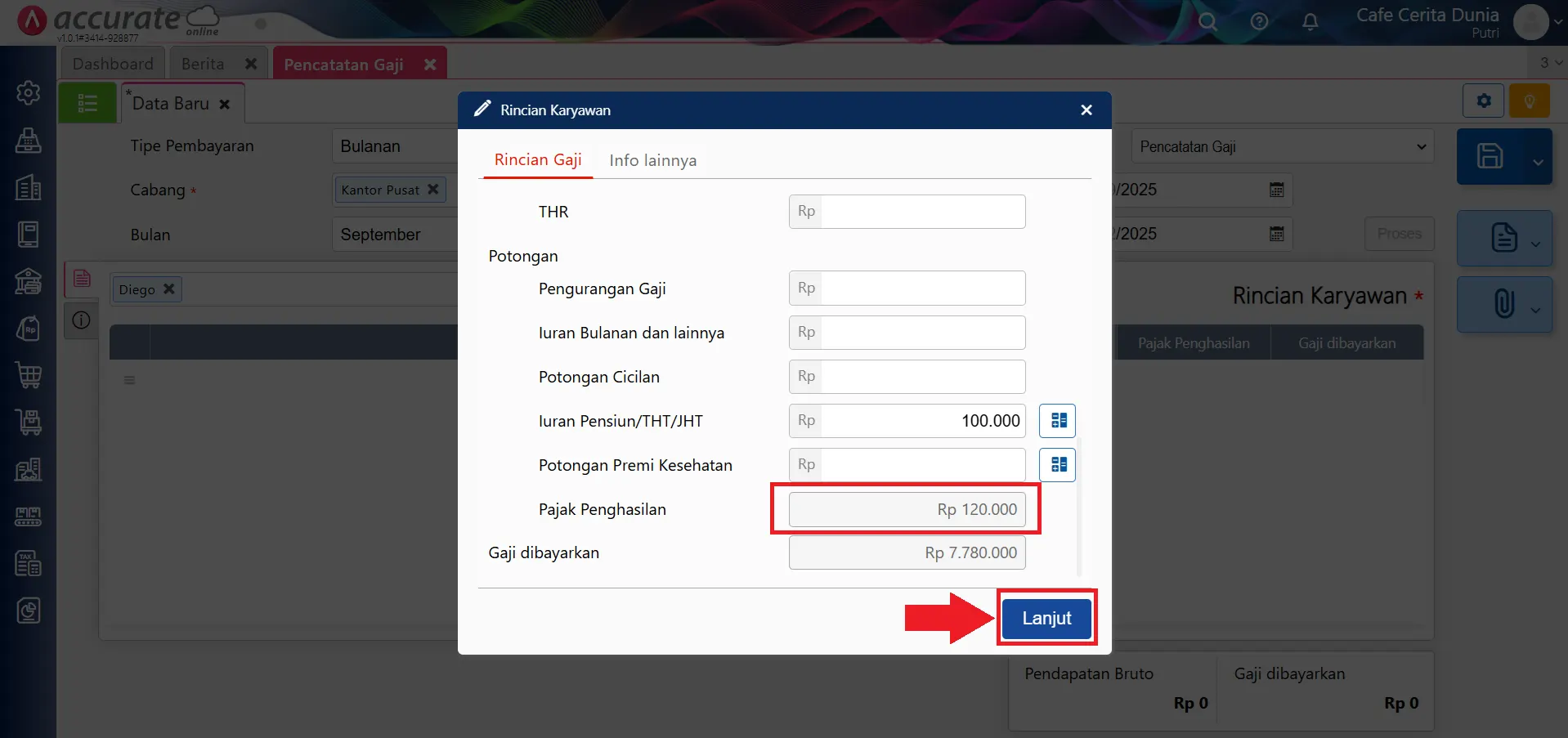 mencatat PPh 21 karyawan baru di tengah tahun